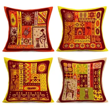 Afrički plemenski totem ispis lanena jastučnica torbica za диванной jastuci ukras kuće možete konfigurirati za vas 40x40 torba 50x50 60x60