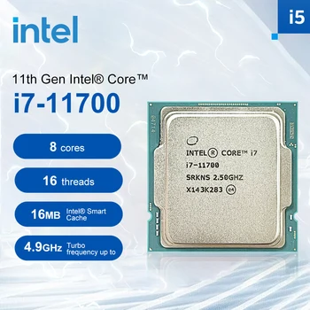 Intel NOVI Core i7-11700 i7 11700 2,5 Ghz Восьмиядерный procesor sa šesnaest Teme Procesor L3 = 16 M 65 W LGA 1200 Processador Igra Pribor