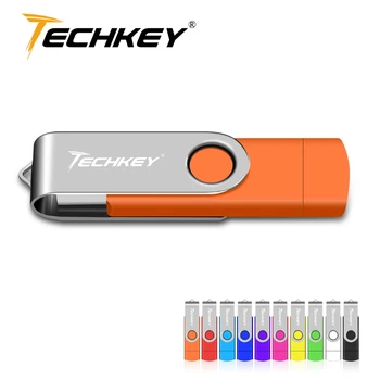 OTG USB flash drive Techkey Flash drive 8 GB, 16 GB i 32 Gb Flash memorija od 64 GB, 128 GB i mobilni telefon flash-drive Višenamjenski flash drive