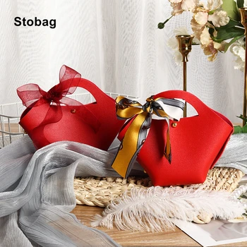 StoBag 5 kom. Vjenčanje Kožna Kutija Za Pakiranje Čokolade Torbu Crvena Čokoladni Poklon Paket Romantične Uspomene Rođendan Dječji Tuš