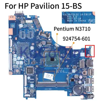 Za HP Pavilion 15-BS Pentium N3710 Matična ploča laptopa 924754-601 LA-E811P SR2KL DDR3 Matična ploča laptopa